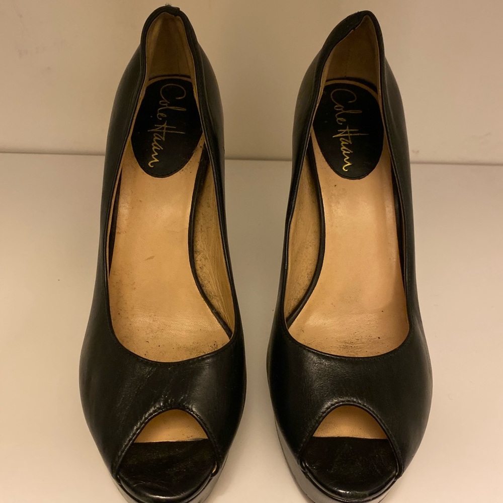 Cole Haan black peep toe heels size 6.5 Nikeair